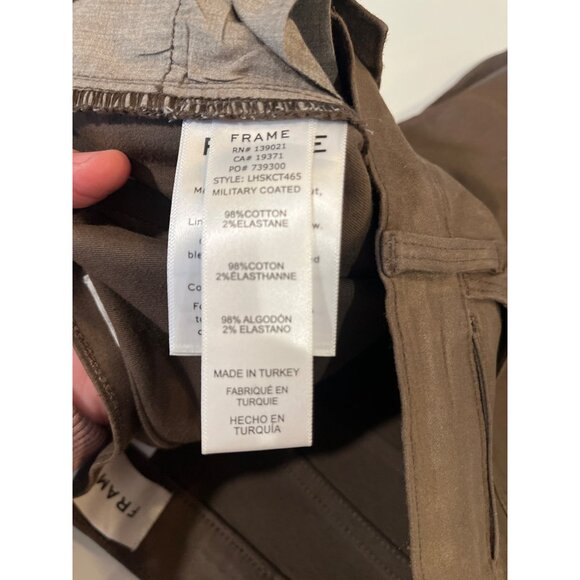 Frame Le High Skinny Jeans Womens Size 27 Stretchy Shiny Brown Pants - Picture 7 of 7